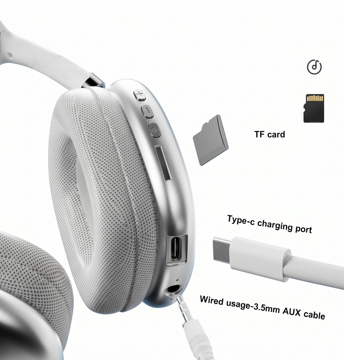 P9 Wireless Bluetooth Headphones with Deep Bass and Foldable Design